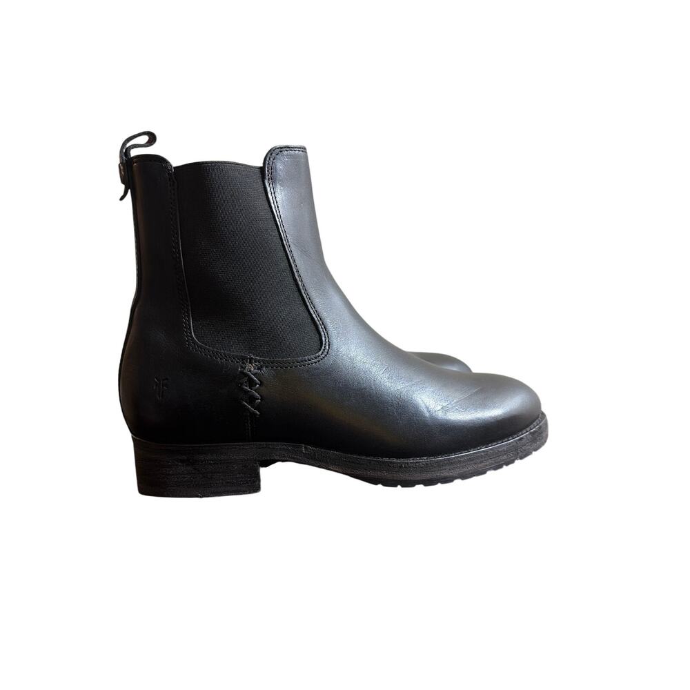 Frye Black Leather Chelsea Heeled Boots - Picture 2 of 8
